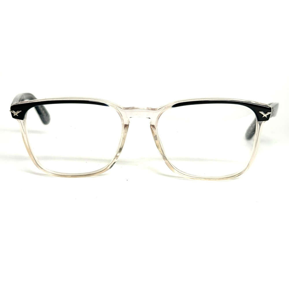 Vogart Frame Italy MOD 186 52-20 074 Vintage Clear Black Eyeglasses Mens Womens